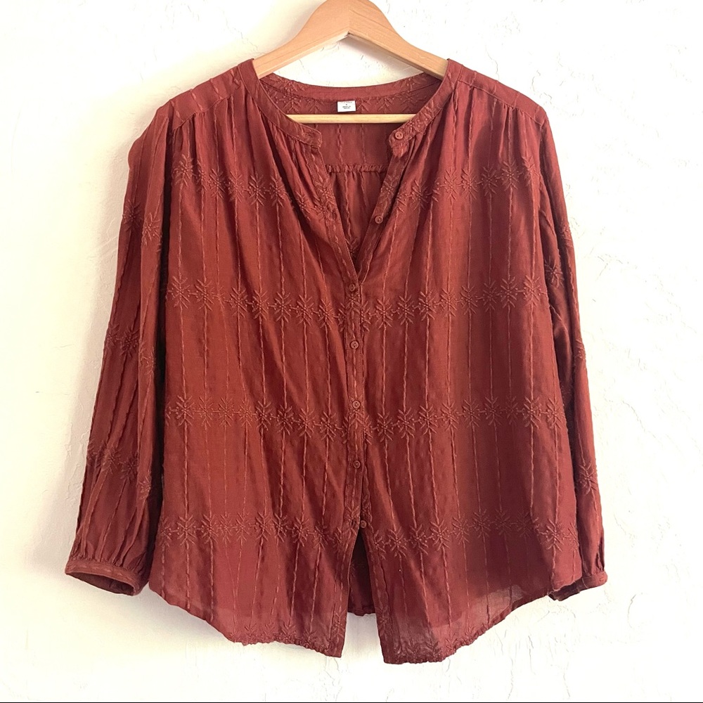 Embroidered Peasant Top